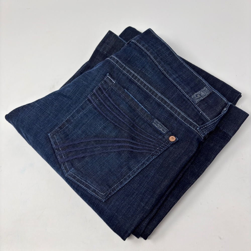 7 For All Mankind Indigo Wide Leg Jeans